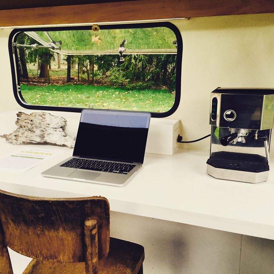 I converted vintage caravan into mobile office space1 880