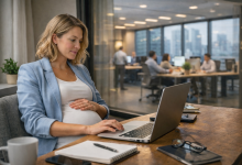 hamile beyaz yaka calisan